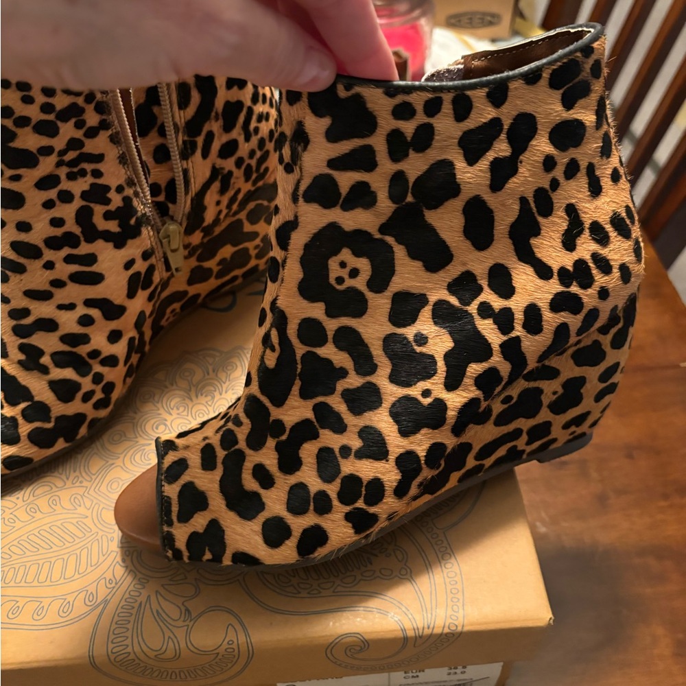Naughty Monkey Peep Toe Leopard Print Wedge - image 3